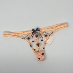 Agent Provocateur Perdia Sand Black Thong AP4 Large NWT